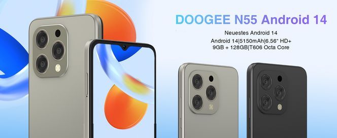 Das Mobiltelefon DOOGEE N55 ist mit dem neuesten Android 14 System ausgestattet