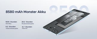 8580mAh Akku + HD IPS + HD Kamera