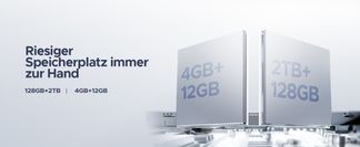 16 GB RAM + 128 GB ROM +2 TB Erweiterung