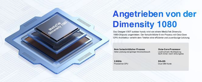 Dimensity 1080 5G Prozessor, 20 GB/256 GB ROM