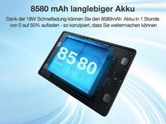 Langanhaltende Energie mit 8580 mAh Akku