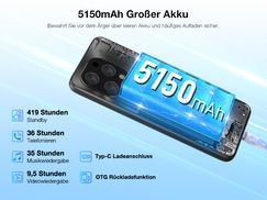 Großer 5150mAh Akku mit OTG Powerbank Funktion