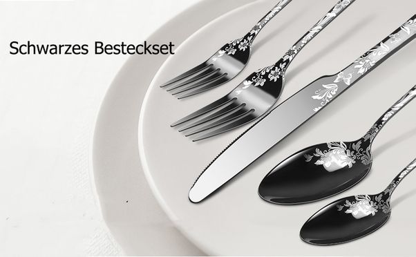 30 teiliges Besteckset mit einzigartigem Musterdesign, Besteckset aus Edelstahl 