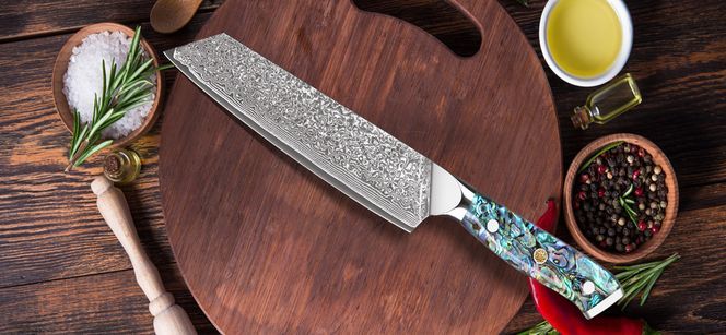 67 Lagen Damaststahl Damastmesser Küchenmesser Kiritsuke messer mit Abalone Muschel Griff