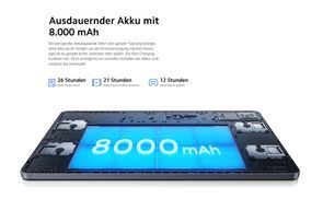 Ein großer 8.000 mAh Akku, der den ganzen Tag hält