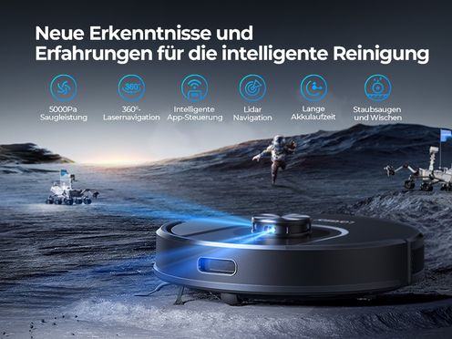 Effizienter 3 in 1 Saug und Wischroboter: Smart Mapping, starke Saugkraft und lange Laufzeit