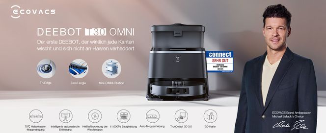 ECOVACS DEEBOT T30 OMNI CARE Saugroboter mit Wischfunktion