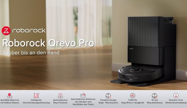 Roborock Qrevo Pro : Geringerer Abstand, tiefere Sauberkeit