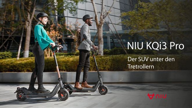 NIU E Scooter KQI3 Pro, bis zu 50KM Reichweite, App Anbindung, 9,5 Zoll Luftreifen