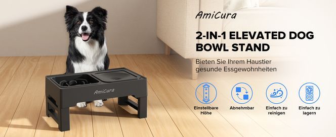 AmiCura 2-in-1 erhöhter Hundenapfständer