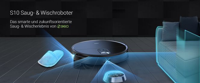 360 S10 Saug und Wischroboter,3300Oa, bis zu 180min Akkulaufzeit, LDS Sensoren, App steuerbar