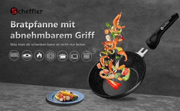 Pfanne 20/24/28 Abnehmbarer Griff Bratpfanne