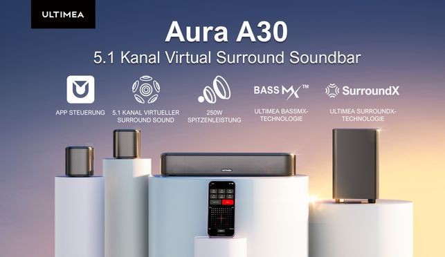 ULTIMEA Aura A30 5.1 Kanal Virtual Surround Sound System für den Fernseher