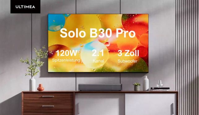 ULTIMEA Solo B30 Pro 2.1 Kanal All in One Soundbar mit integriertem Subwoofer 