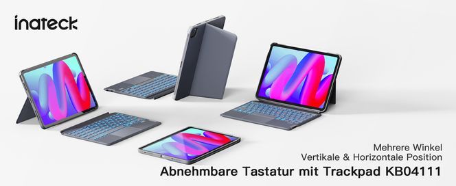 Inateck Tastatur Hülle für iPad Air 6 11 Zoll 2024,iPad Air 5/4 10.9 Zoll,iPad Pro 11 Zoll 4/3/2/1