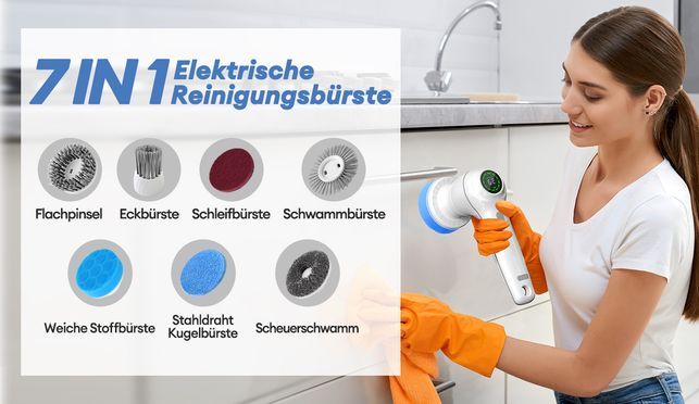 7 IN 1 Elektrische Reinigungsbürste, guter Helfer für Haushalt