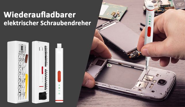 Wiederaufladbare elektrische Mikro Schraubendreher Set