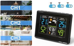 Wetterstation mit 3 Außensensoren