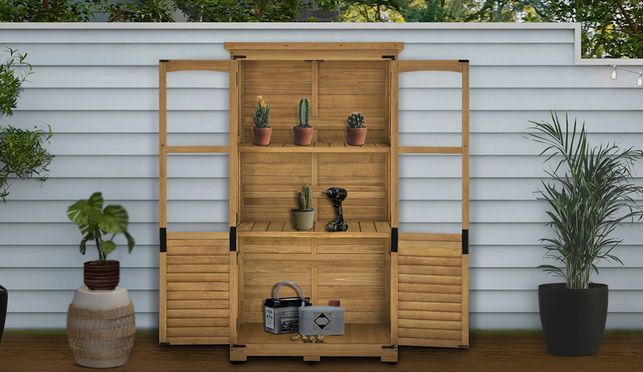 MCombo Gartenschrank Holz Wetterfest