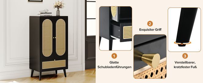 Eleganz und Funktion: Exquisiter Griff und glatte Schubladen