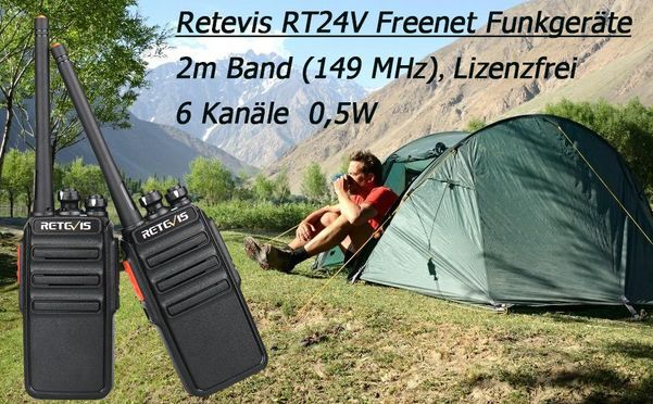 Retevis RT24V Freenet Radios 149 MHz lizenzfreies 0,5 W 6 Kanäle