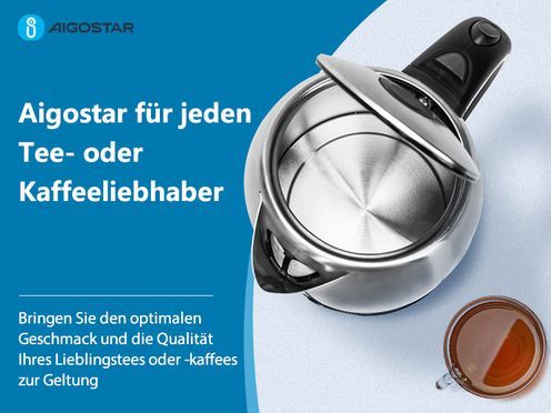 Aigostar King Wasserkocher Edelstahl 1,7 liter