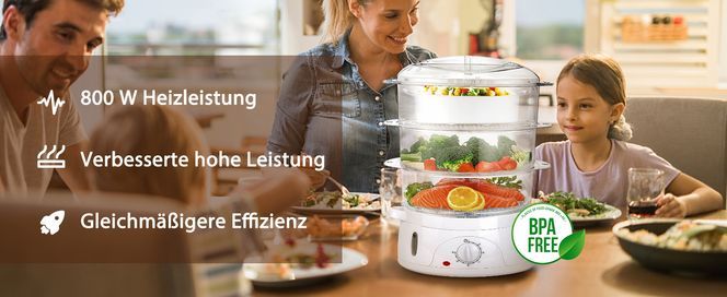 Aigostar Fitfoodie Dampfgarer mit Timer 9L