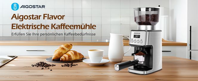 Aigostar Elektrisch Kaffeemühle mit 52 Mahleinstellungen