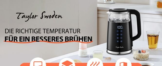 Taylor Swoden Wasserkocher 1,7 L mit Temperatureinstellung