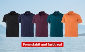 Herren Poloshirt mit Zipper kurzarm von HENSON&HENSON