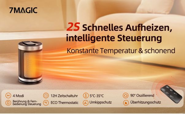 7MAGIC Heizlüfter - Heizen Sie Ihren Tag ohne Verzögerung auf!