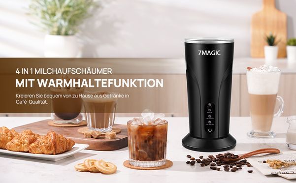 7MAGIC 4 in 1 Milchaufschäumer mit Warmhaltefunktion