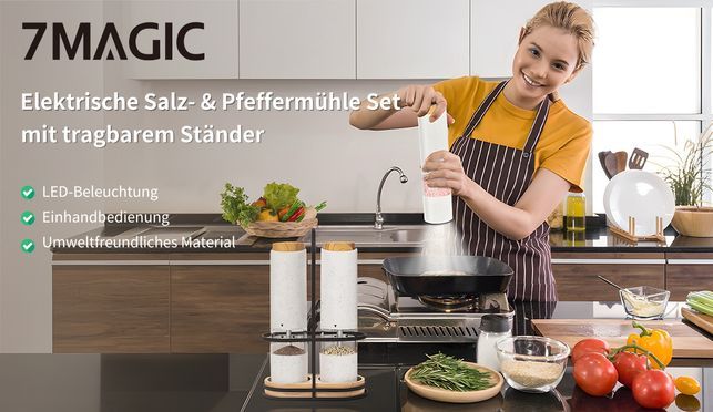 7MAGIC Elektrische Pfeffer und Salzmühle Set