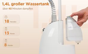 Kein ständiges Nachfüllen dank großem Wassertank