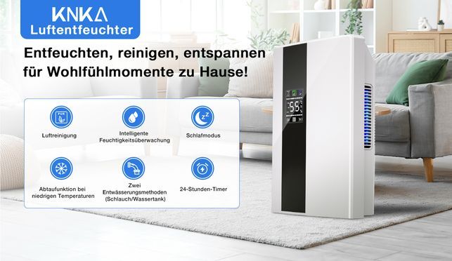 KNKA Intelligenter, energieeffizienter Luftentfeuchter – Für ein komfortables Wohnumfeld!