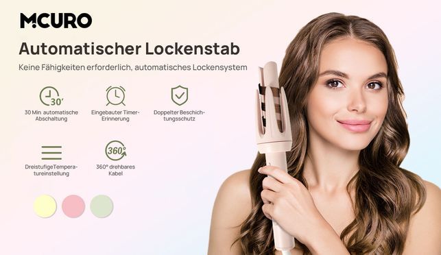 MCURO Lockenstyler 32mm Automatischer Lockenstab