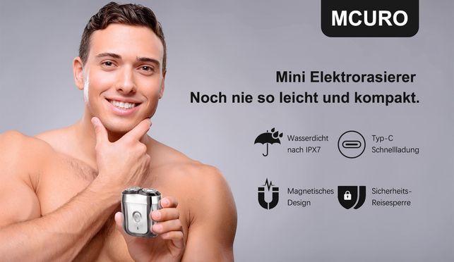 MCURO:Mini Elektrorasierer Geeignet für Zuhause, Auto, Reisen