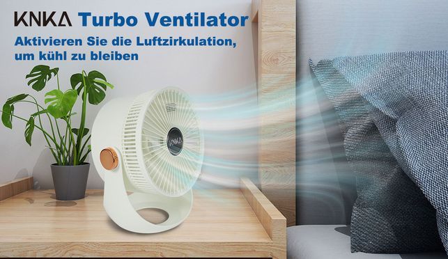 KNKA Ventilator Leise, Luftzirkulation im ganzen Haus, Tischventilator/Wandventilator