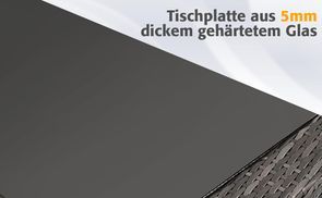 Tischplatte aus 5mm dickem gehärtetem Glas