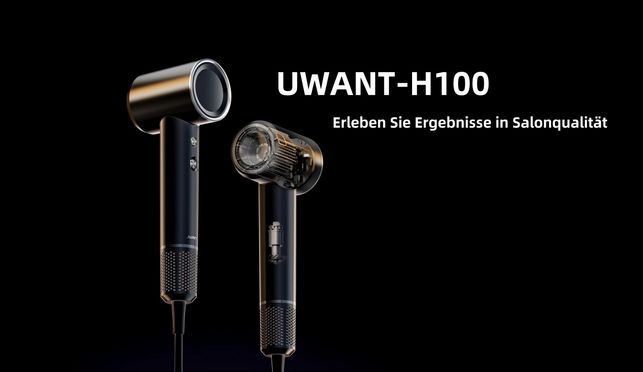 UWANT H100 Haartrockner 1500W Leistung 66m/s Luftstrom Ionenfunktion Grau