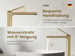 Bequeme Handhabung und 5° geneigter Wasserstrahl