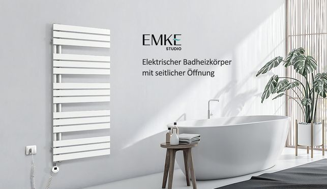 EMKE Badheizkörper Elektrisch mit Thermostat Handtuchheizkörper Elektrisch Panel Handtuchhalter