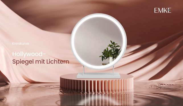 EMKE Schminkspiegel LED Kosmetikspiegel Rund Tischspiegel mit Beleuchtung