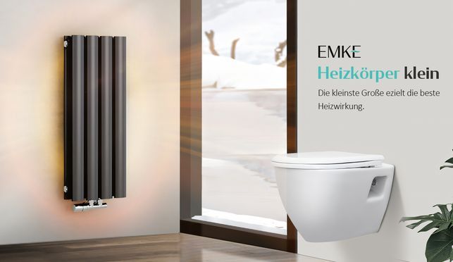 EMKE Design Röhrenheizkörper Warmwasserbetrieb Vertikal Design