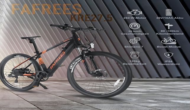 Elektrofahrrad FAFREES KRE27.5 250W Motor 360Wh Akku 90KM Reichweite