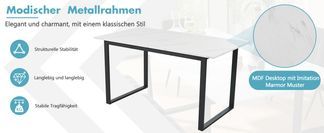 Stilvoller Esstisch mit robustem Metallrahmen