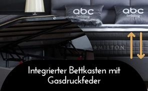 Integrierter Bettkasten für mehr Stauraum