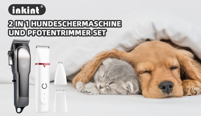 2 in1 Hundeschermaschine Professionelle Hochleistungs Haarschneidemaschine Set