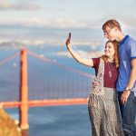 Paar macht romatisches Selfie in San Francisco.