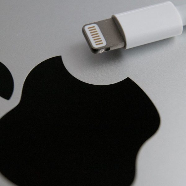 Apple Logo und Lightning Stecker